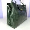 Chanel 26A Emerald Green Croc Embossed Shopping Tote