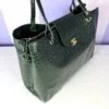 Chanel 26A Emerald Green Croc Embossed Shopping Tote