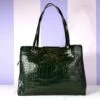Chanel 26A Emerald Green Croc Embossed Shopping Tote
