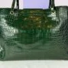 Chanel 26A Emerald Green Croc Embossed Shopping Tote