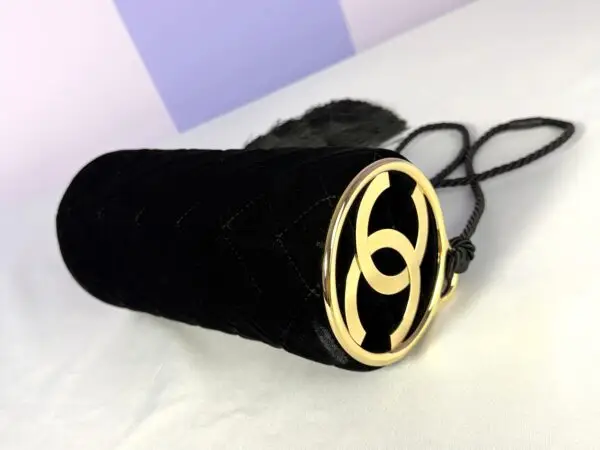 Chanel 26A Black Velvet Tassel Clutch