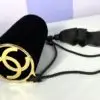 Chanel 26A Black Velvet Tassel Clutch