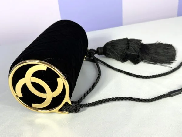 Chanel 26A Black Velvet Tassel Clutch
