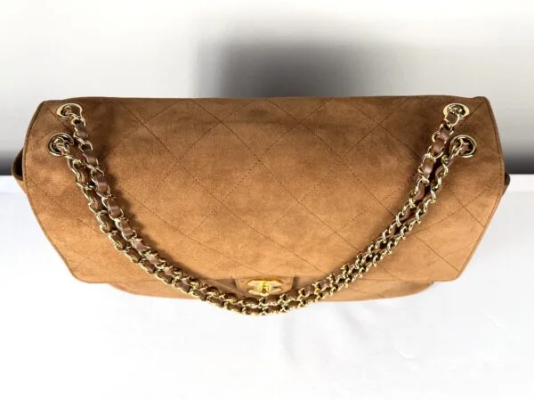 Chanel 26A Camel Suede Souplissimo Maxi Flap （Size : 16" x 10" x 5")