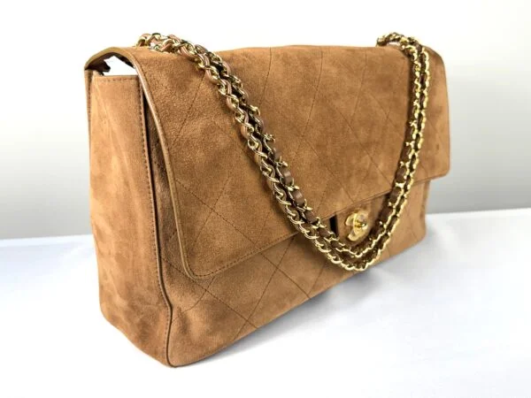 Chanel 26A Camel Suede Souplissimo Maxi Flap （Size : 16" x 10" x 5")