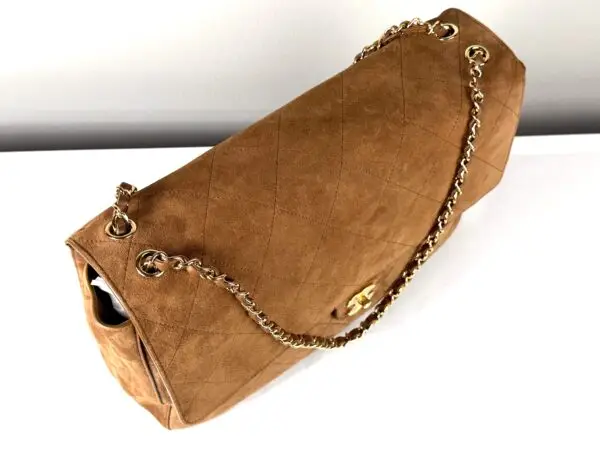 Chanel 26A Camel Suede Souplissimo Maxi Flap （Size : 16" x 10" x 5")