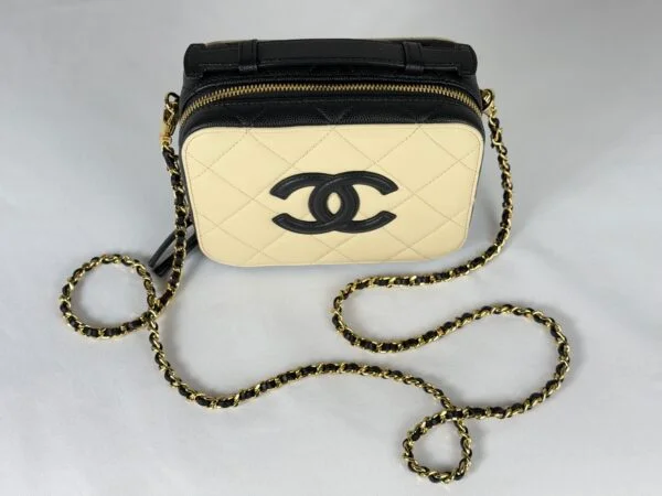 Chanel 26B Beige Caviar Neo Filigree with Chain