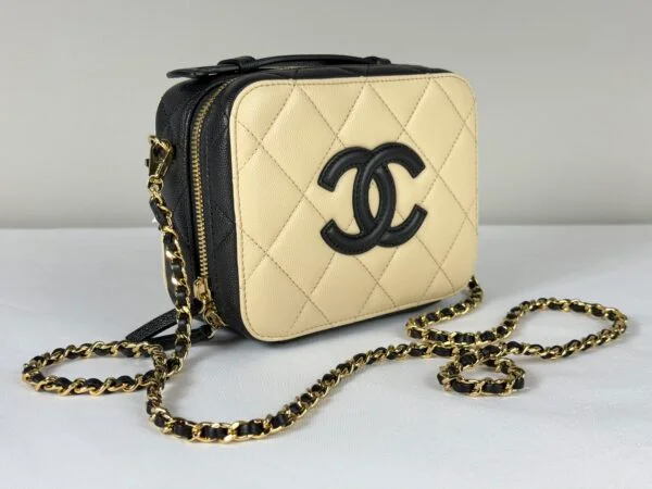 Chanel 26B Beige Caviar Neo Filigree with Chain