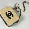 Chanel 26B Beige Caviar Neo Filigree with Chain