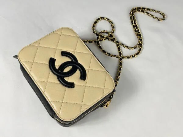 Chanel 26B Beige Caviar Neo Filigree with Chain