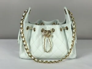 IMG_3326 Chanel 26B Mint Caviar Mini 25 with Champagne Gold Hardware