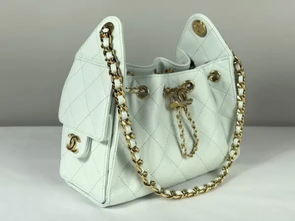 Chanel 26B Mint Caviar Mini 25 with Champagne Gold Hardware