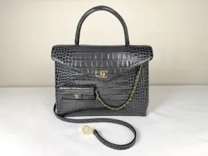 IMG_3432 Chanel 26A Dark Grey Croc Embossed Fifth Avenue Tote