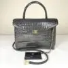 Chanel 26A Dark Grey Croc Embossed Fifth Avenue Tote