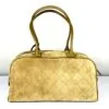 Chanel 26B Beige Suede Large Bowling Bag