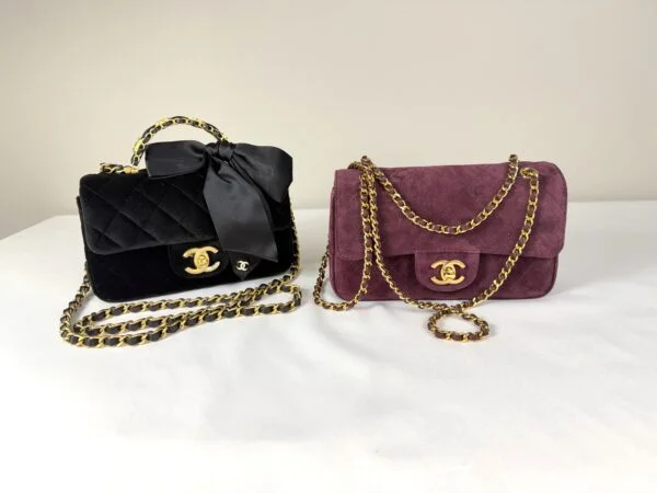 Chanel 26B Burgundy Suede Souplissimo Rectangular Mini