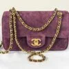 Chanel 26B Burgundy Suede Souplissimo Rectangular Mini