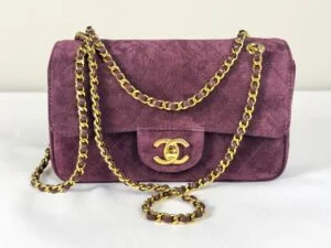 IMG_3718 Chanel 26B Burgundy Suede Souplissimo Rectangular Mini