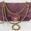 Chanel 26B Burgundy Suede Souplissimo Rectangular Mini
