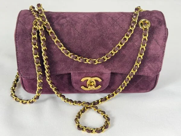 Chanel 26B Burgundy Suede Souplissimo Rectangular Mini