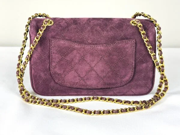 Chanel 26B Burgundy Suede Souplissimo Rectangular Mini