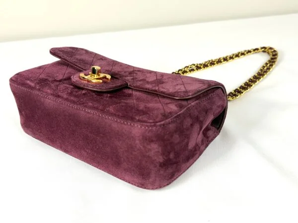 Chanel 26B Burgundy Suede Souplissimo Rectangular Mini