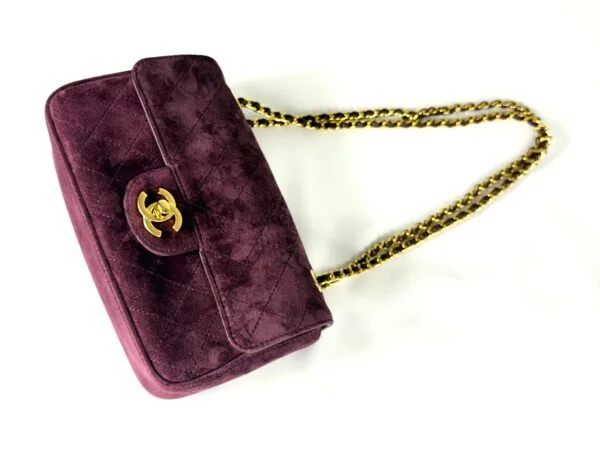 Chanel 26B Burgundy Suede Souplissimo Rectangular Mini