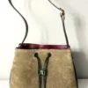 Chanel 26B Khaki Suede CC Loop Small Bucket Bag