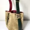 Chanel 26B Khaki Suede CC Loop Small Bucket Bag