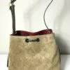 Chanel 26B Khaki Suede CC Loop Small Bucket Bag