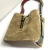 Chanel 26B Khaki Suede CC Loop Small Bucket Bag