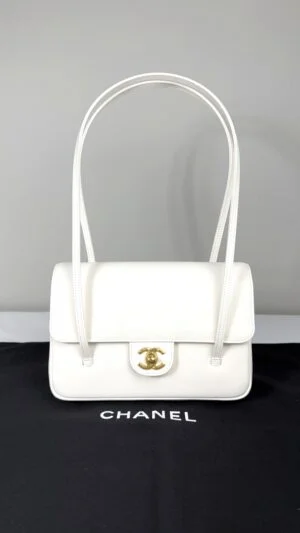 Chanel 26B White Preppy Coco Small Flap Bag