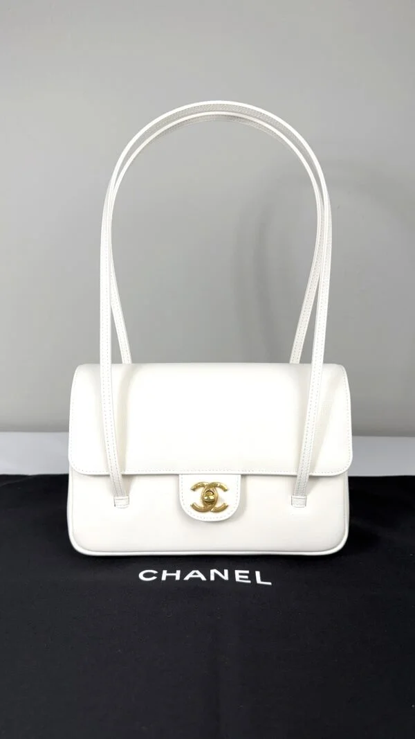 Chanel 26B White Preppy Coco Small Flap Bag