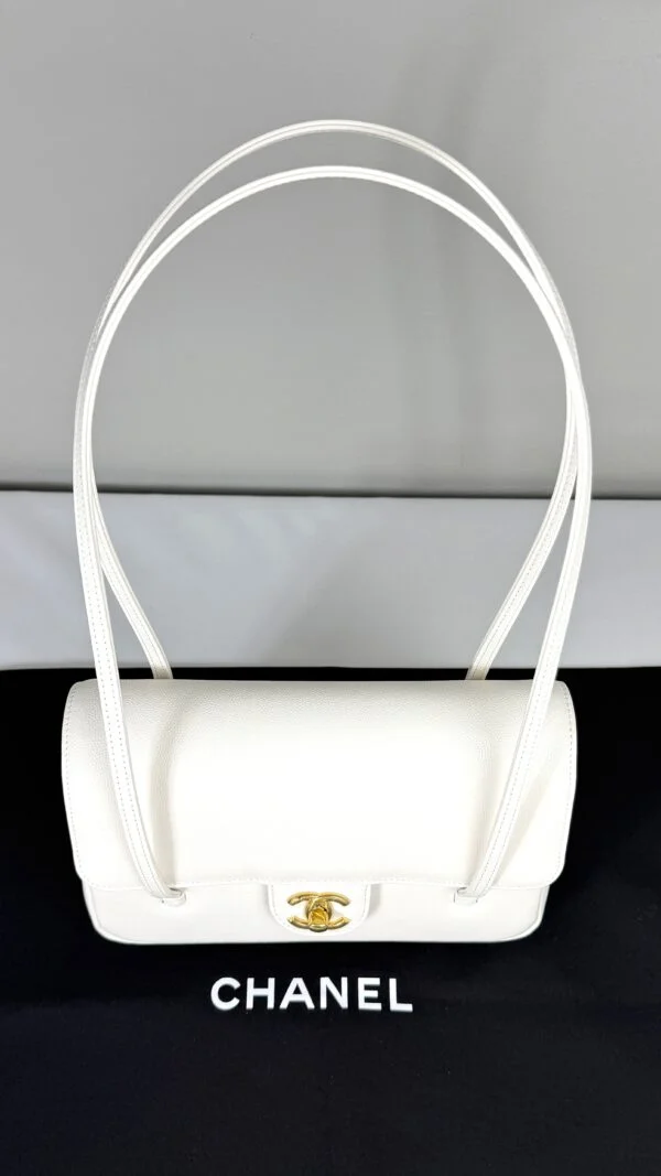 Chanel 26B White Preppy Coco Small Flap Bag