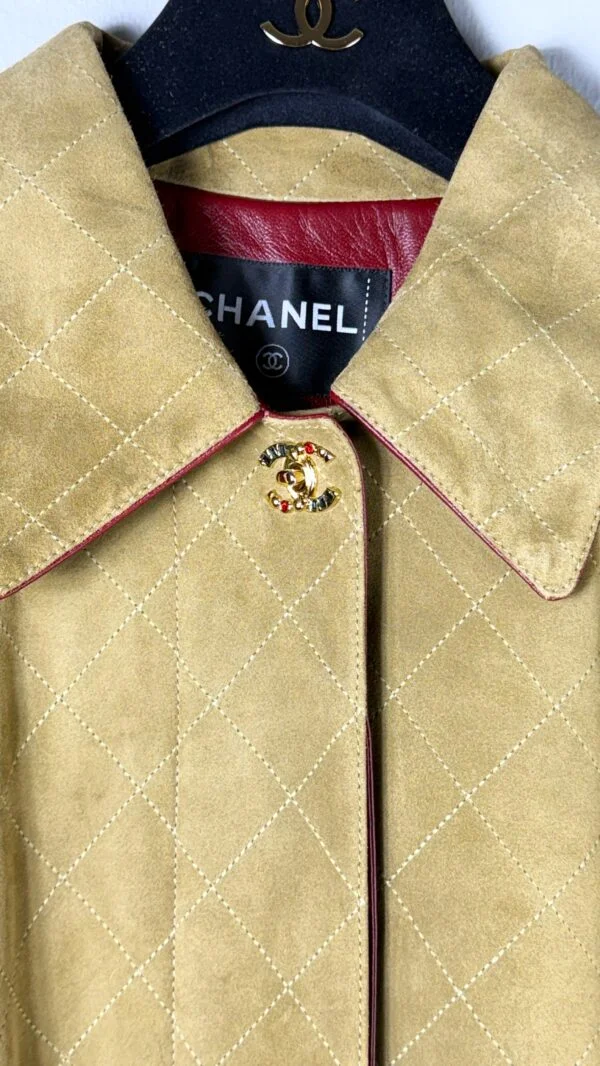 Chanel 26B Khaki Suede Coat